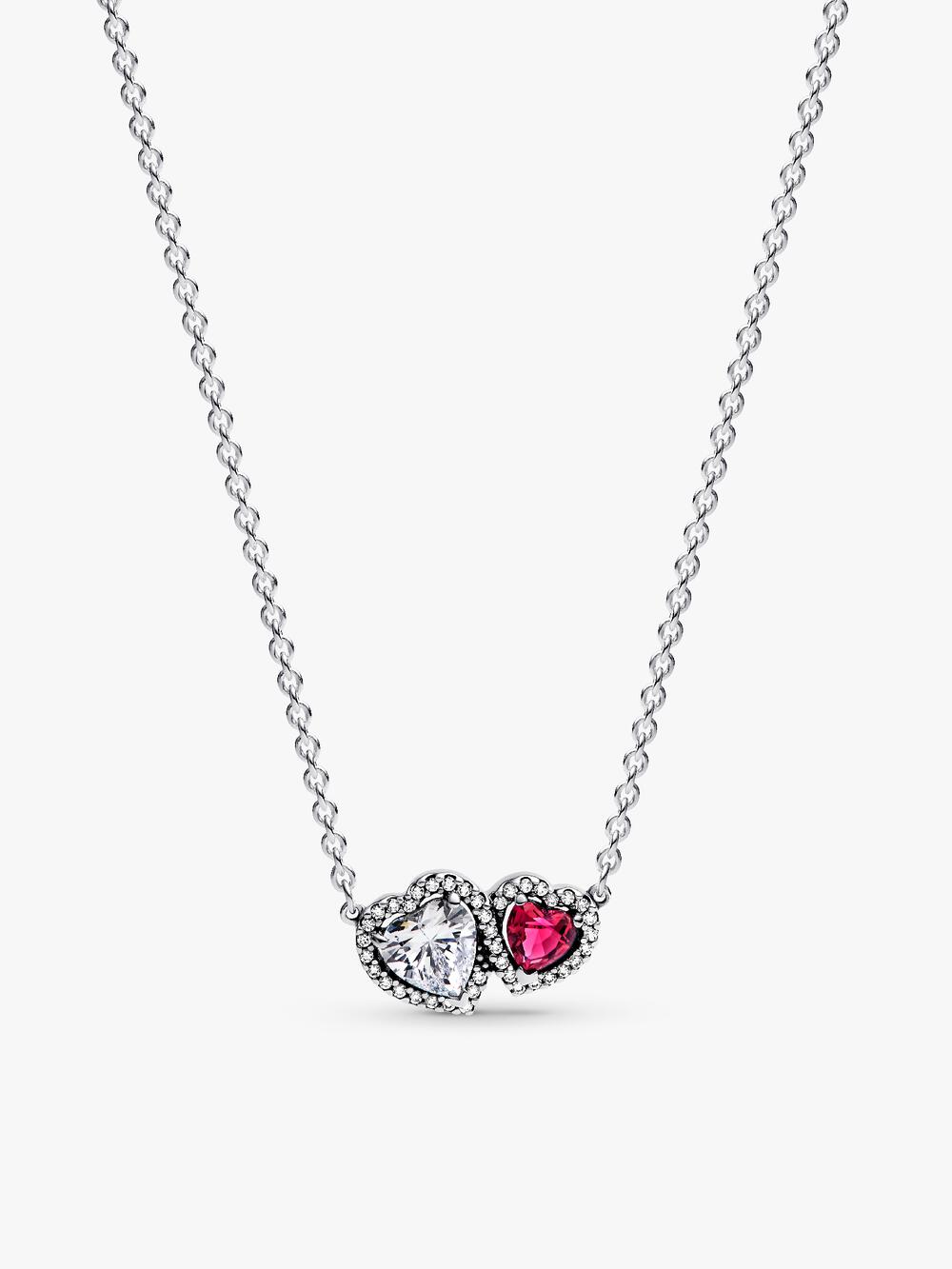 Sparkling Heart Halo Pendant Necklace
