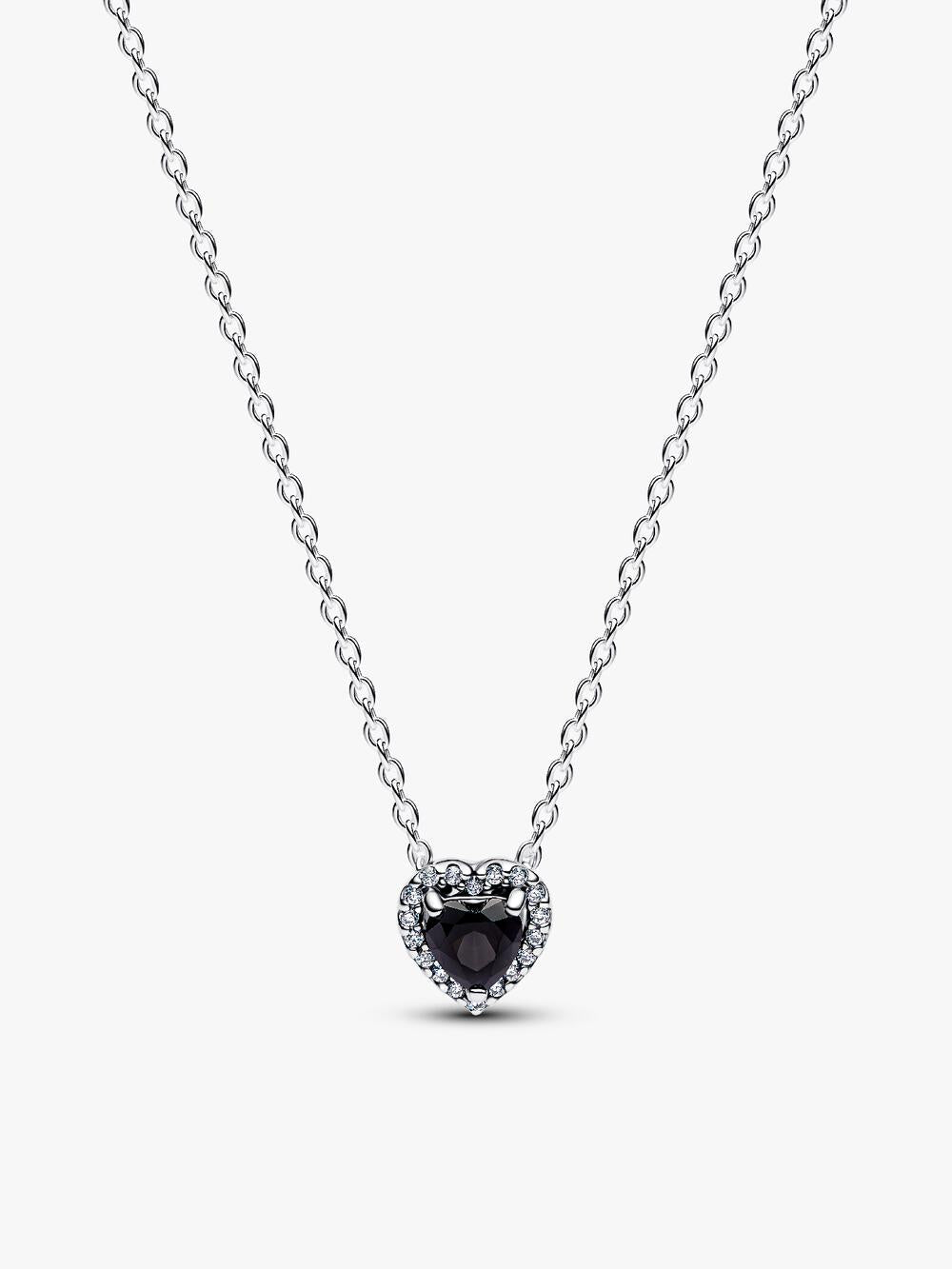 Sparkling Heart Halo Pendant Necklace