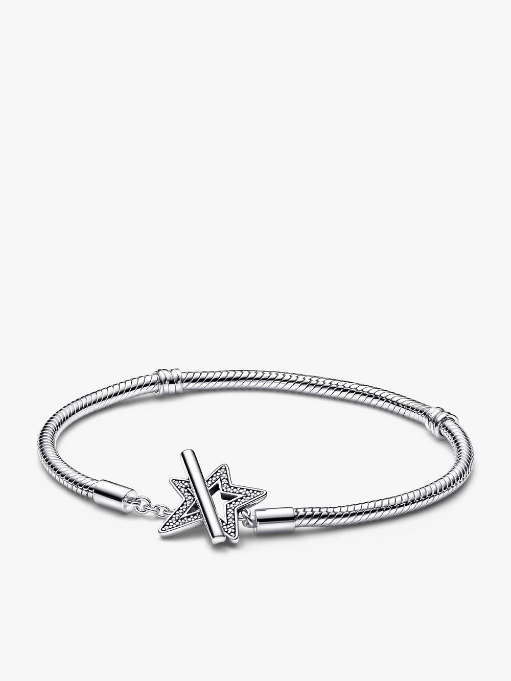 Pandora Moments Heart Closure Snake Chain Bracelet