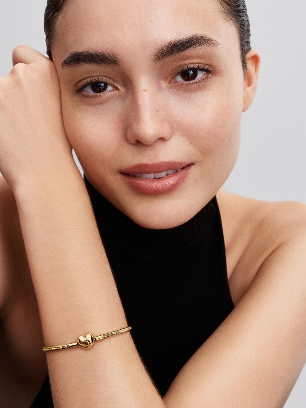 Heart Clasp Snake Chain Bracelet